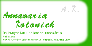 annamaria kolonich business card